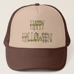 Halloween-Schlangen und Knochentext Truckerkappe