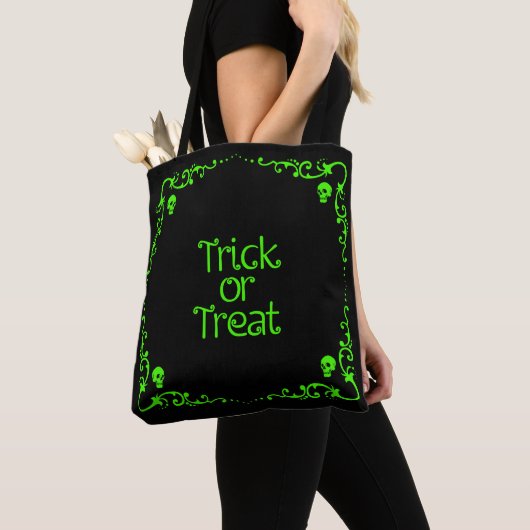 Halloween-Schleim-grün-Süßes-oder-Saures Tasche (Von Nahem)