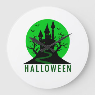 HALLOWEEN SCHLOSS GROßE WANDUHR