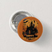 Halloween-Schloss unter Mondlicht Button (Vorne & Hinten)