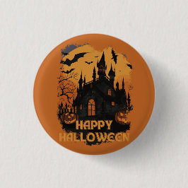 Halloween-Schloss unter Mondlicht Button