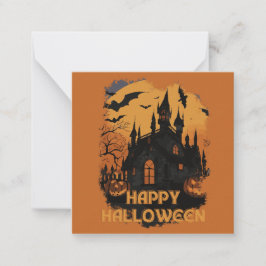 Halloween-Schloss unter Mondlicht Mitteilungskarte