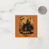 Halloween-Schloss unter Mondlicht Mitteilungskarte (Vorderseite/Rückseite Beispiel)