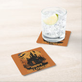 Halloween-Schloss unter Mondlicht Rechteckiger Pappuntersetzer (Vor Ort)