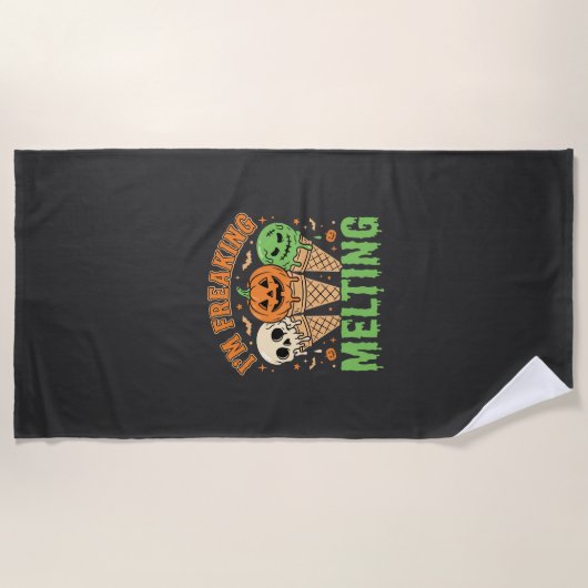 Halloween Schmelzendes Eis Strandtuch (Vorderseite)