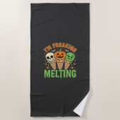 Halloween Schmelzendes Eis Strandtuch (Vorderseite)