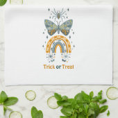 Halloween-Schmetterlinge, Regenbogen und Spinnen Geschirrtuch (Gefaltet)