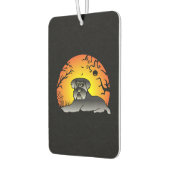 Halloween Schnauzer Dog Lover T - Shirt Autolufterfrischer (Links)