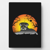 Halloween Schnauzer Dog Lover T - Shirt Fotoplatte (Vorderseite)