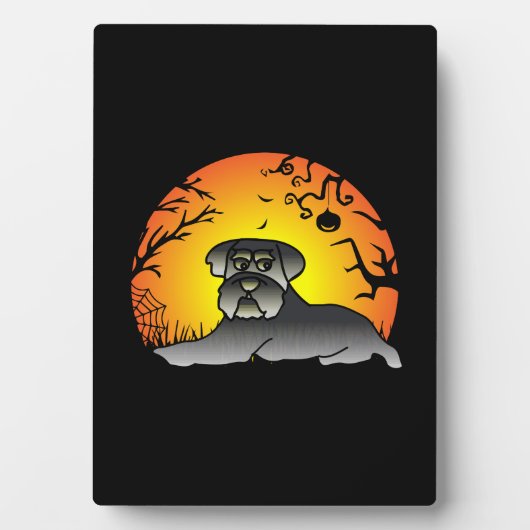 Halloween Schnauzer Dog Lover T - Shirt Fotoplatte (Vorderseite)