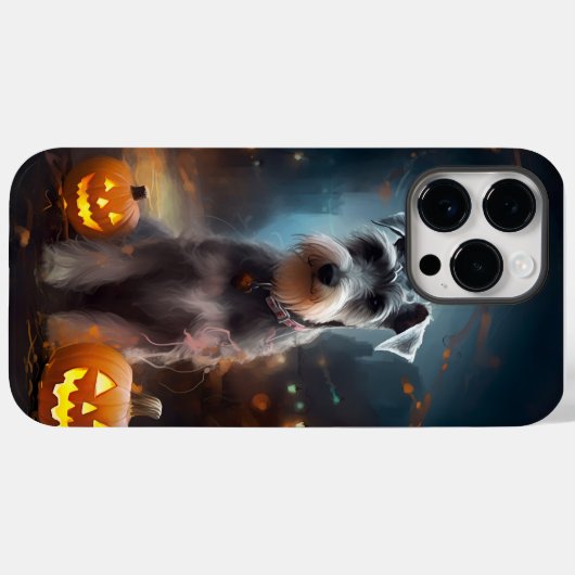 Halloween Schnauzer mit Pumpkins Beängstigend Case-Mate iPhone Hülle (Rückseite (Horizontal))