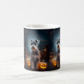 Halloween Schnauzer mit Pumpkins Beängstigend Kaffeetasse (Mittel)