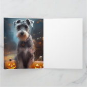Halloween Schnauzer mit Pumpkins Beängstigend Karte (Innenseite)
