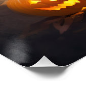 Halloween Schnauzer mit Pumpkins Beängstigend Poster (Ecke)