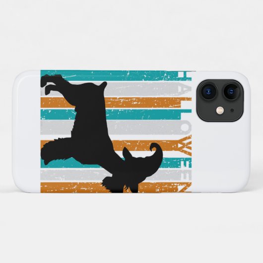 Halloween Schnauzer Silhouette Dog | Orange Cool Case-Mate iPhone Hülle (Rückseite (Horizontal))