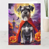 Halloween Schnauzer Vampire Pumpkins Beängstigend Karte (Vorderseite)