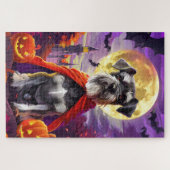 Halloween Schnauzer Vampire Pumpkins Beängstigend Puzzle (Horizontal)