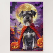 Halloween Schnauzer Vampire Pumpkins Beängstigend Puzzle (Vertikal)