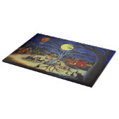 Halloween-Schneidebrett, Hexen, Schwarzes, Katzen Schneidebrett (Ecke)