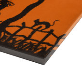 Halloween-Schneidebrett, Hexen, Vogelscheuche, Schneidebrett (Ecke)