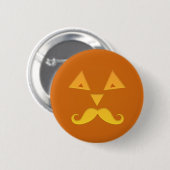 Halloween-Schnurrbart-Kürbisknöpfe Button (Vorne & Hinten)