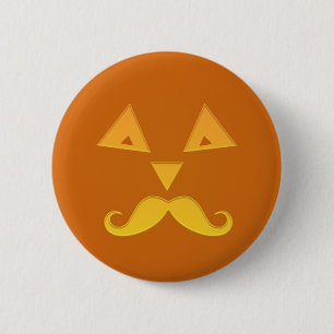 Halloween-Schnurrbart-Kürbisknöpfe Button