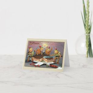 Halloween Schokoladen-Frosting-Torte Vintage Karte