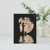 Halloween Schöne Hexe mit Familie Postkarte (Stehend Vorderseite)