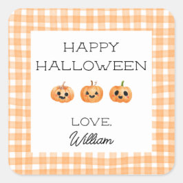Halloween School Party Gift Treat Tag Label Quadratischer Aufkleber