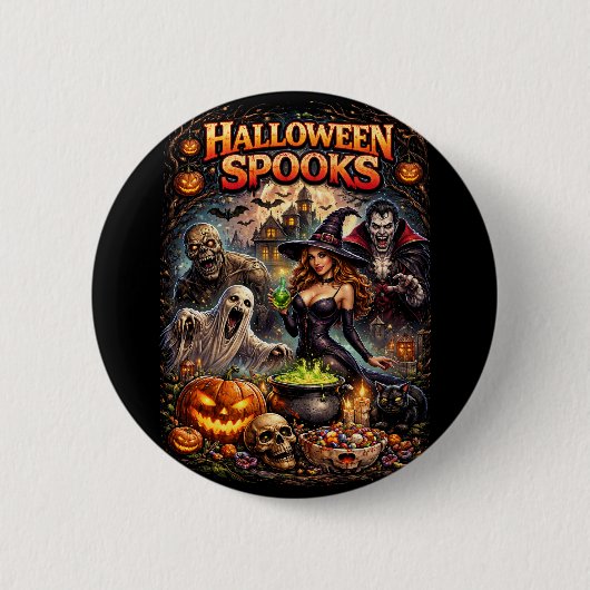 Halloween-Schrecken Button (Vorderseite)