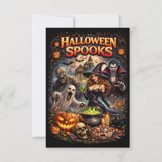Halloween-Schrecken Dankeskarte (Vorderseite)