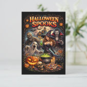 Halloween-Schrecken Dankeskarte (Stehend Vorderseite)