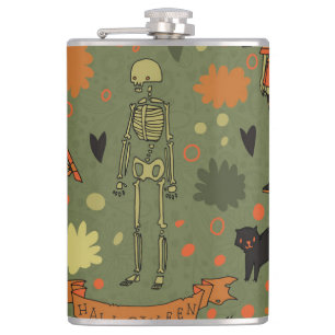 Halloween-Schrecken: Gruseliger Vintage-Mix Flachmann