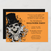Halloween-Schrecken-Nachtschädel-Kostüm-Party Einladung (Vorne/Hinten)