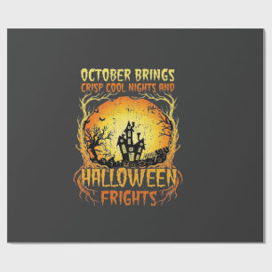 Halloween-Schrecken Spukhaus Vollmond Kürbisse Geschenkpapier