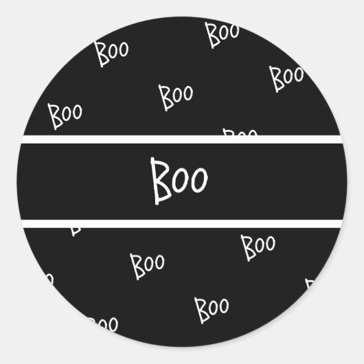 Halloween-Schrecken-Typografie schwarz und weiß Runder Aufkleber (Vorderseite)