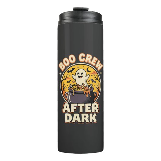 Halloween-Schreckens-Crew-Abzeichen Thermosbecher (Vorderseite)
