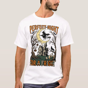 Halloween-Schreckenshexe Vintage Verzauberte Nacht T-Shirt