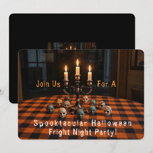 HALLOWEEN SCHRECKENSPEKTAKEL EINLADUNG (Vorne/Hinten)