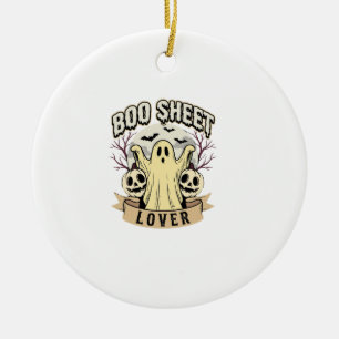 Halloween Schreckgespenst Liebhaber Geist Mond Keramik Ornament