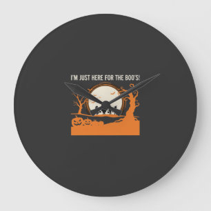Halloween-Schreckgespenst-Silhouette Große Wanduhr