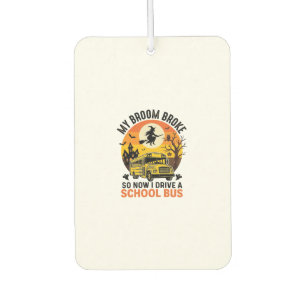 Halloween Schulbus Hexe Vintage Lehrer Design_ Autolufterfrischer