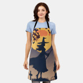 Halloween-Schürze, Hexe mit Brotblutmond Schürze (Getragen)