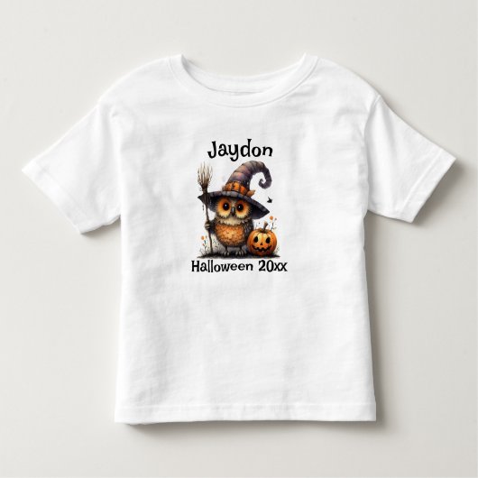 Halloween-Schüssel in einem Hexenhut personalisier Kleinkind T-shirt (Vorderseite)