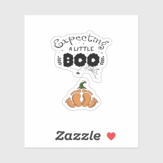 Halloween Schwangerschaft Mama erwartet wenig Boo Aufkleber (Blatt)