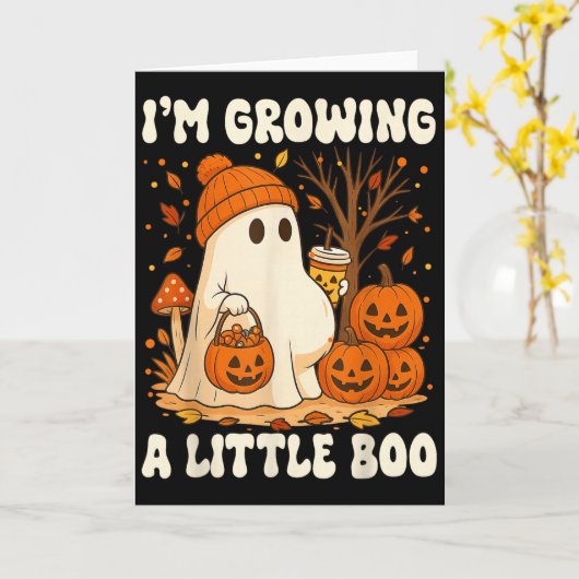 Halloween Schwangerschaftsankündigung Ich Wachse E Karte (Gelbe Blume)