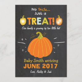 Halloween Schwangerschaftsankündigung Trick oder T Ankündigung