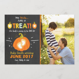 Halloween Schwangerschaftsankündigung Trick oder T Ankündigung