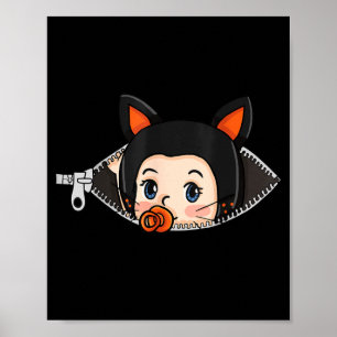 Halloween-Schwangerschaftsshirt - Schwarze Katzeno Poster