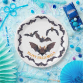 Halloween-Schwarm von gruseligen Fledermäusen Pappteller (Party)